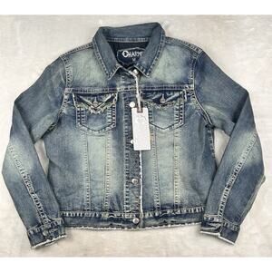 Charme Denim Women's Denim Jacket Size M Distressed Cowboy Core Cotton